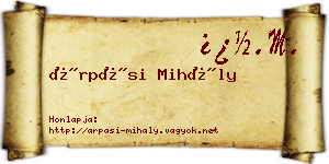 Árpási Mihály névjegykártya