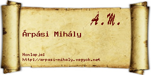 Árpási Mihály névjegykártya