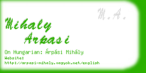 mihaly arpasi business card