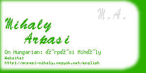 mihaly arpasi business card